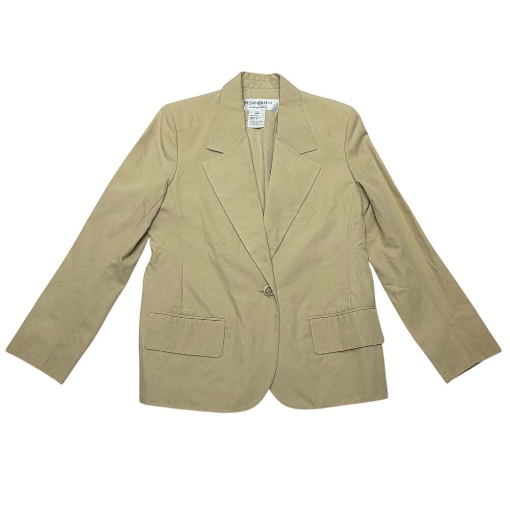 Vintage Yves Saint Laurent YSL Rive Gauche Blazer 44 Large Womens Yellow France